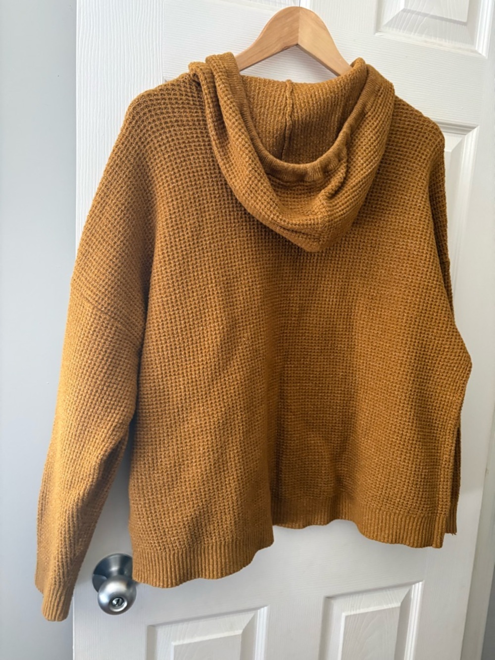 Aerie golden waffle hoodie pullover size large stretchy textured - Picture 4 of 9